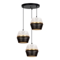 Chandelier on a string PARIS 3xE27/60W/230V d. 45 cm white/black/gold