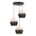 Chandelier on a string PARIS 3xE27/60W/230V d. 45 cm white/black/gold