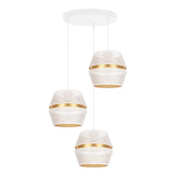 Chandelier on a string PARIS 3xE27/60W/230V d. 45 cm white/gold