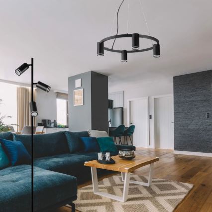 Chandelier on a string PARIS 4xGU10/12W/230V black