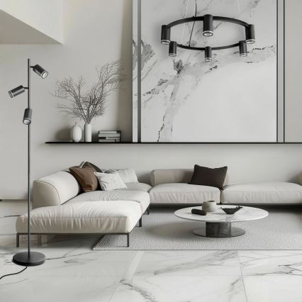 Chandelier on a string PARIS 6xGU10/12W/230V black