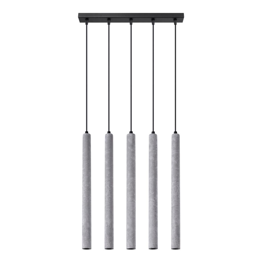 Chandelier on a string PASTELO 5xG9/8W/230V concrete