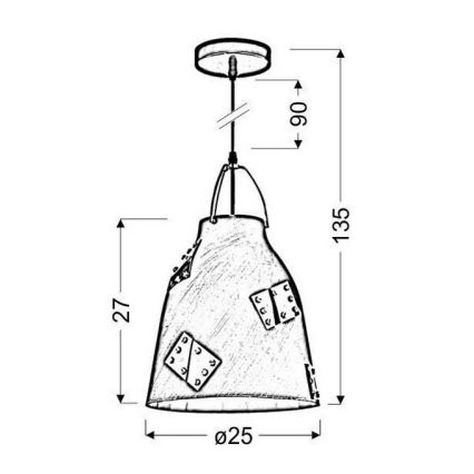Chandelier on a string PATCH 1xE27/60W/230V