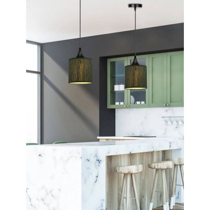 Chandelier on a string PATTI 1xE27/60W/230V d. 15 cm green