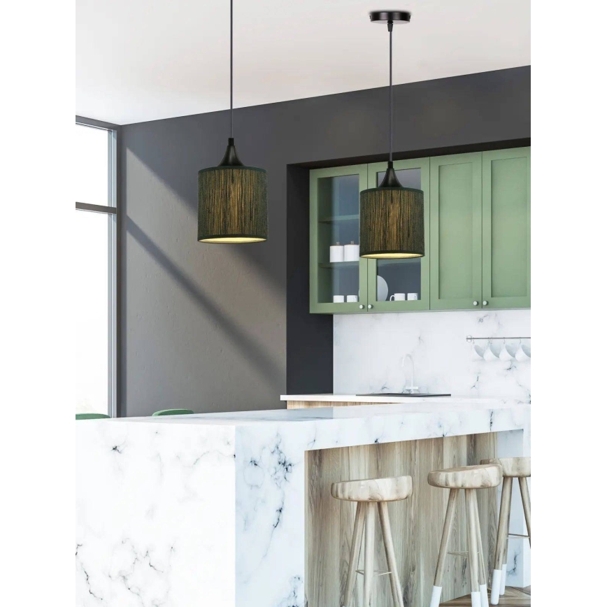 Chandelier on a string PATTI 1xE27/60W/230V d. 15 cm green