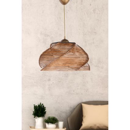 Chandelier on a string PENTAGONE 1xE27/60W/230V brown