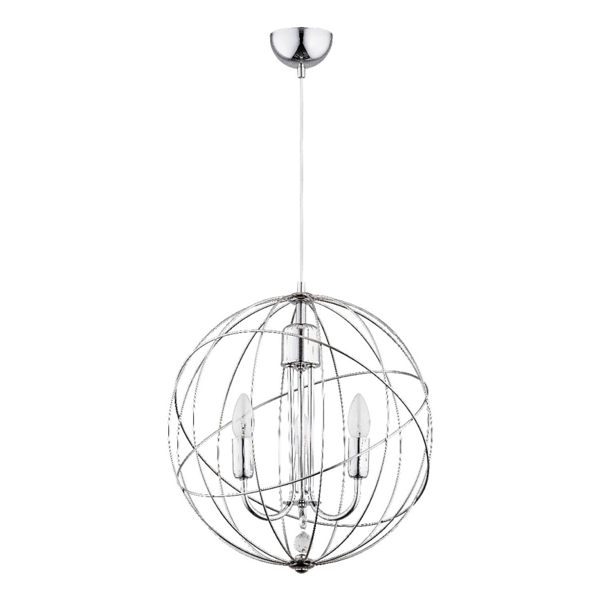 Chandelier on a string PIKO 3xE14/10W/230V shiny chrome