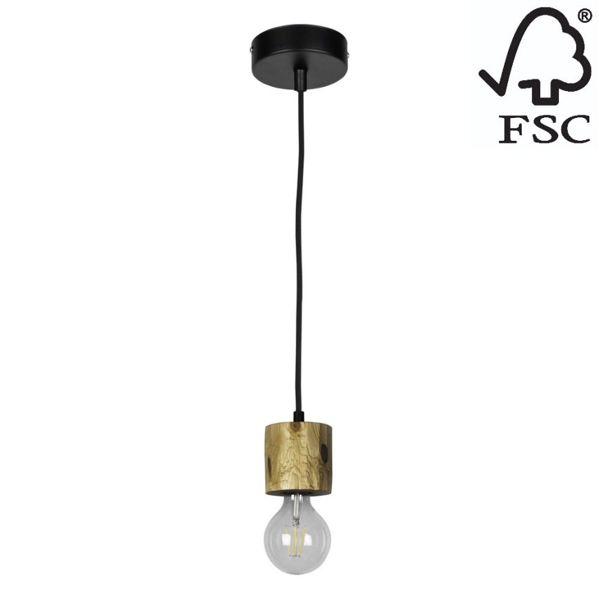 Chandelier on a string PINO 1xE27/60W/230V pine- FSC certified