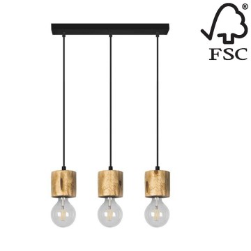 Chandelier on a string PINO 3xE27/60W/230V pine - FSC certified