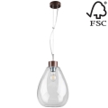 Chandelier on a string PIRO 1xE27/60W/230V beech - FSC certified