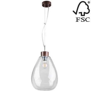 Chandelier on a string PIRO 1xE27/60W/230V beech - FSC certified