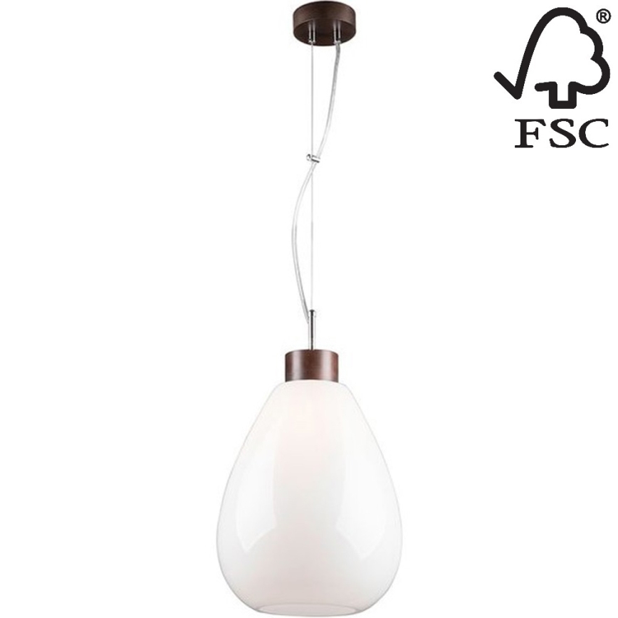Chandelier on a string PIRO 1xE27/60W/230V beech - FSC certified