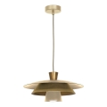 Chandelier on a string PLATO 1xE27/15W/230V beige/gold
