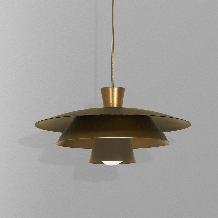 Chandelier on a string PLATO 1xE27/15W/230V brass/gold
