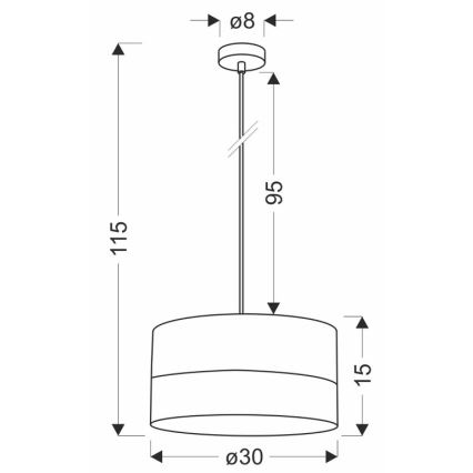 Chandelier on a string PORTO 1xE27/60W/230V black/brown