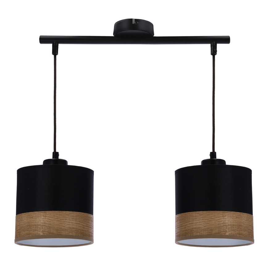 Chandelier on a string PORTO 2xE27/60W/230V black/brown