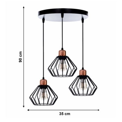 Chandelier on a string PORTO 3xE27/40W/230V