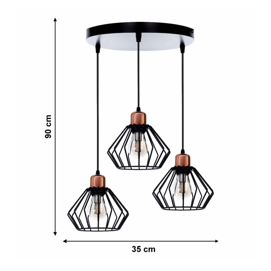 Chandelier on a string PORTO 3xE27/40W/230V