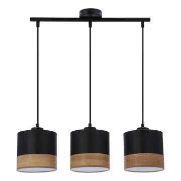 Chandelier on a string PORTO 3xE27/60W/230V black/brown