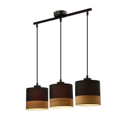 Chandelier on a string PORTO 3xE27/60W/230V black/brown
