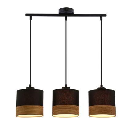 Chandelier on a string PORTO 3xE27/60W/230V black/brown