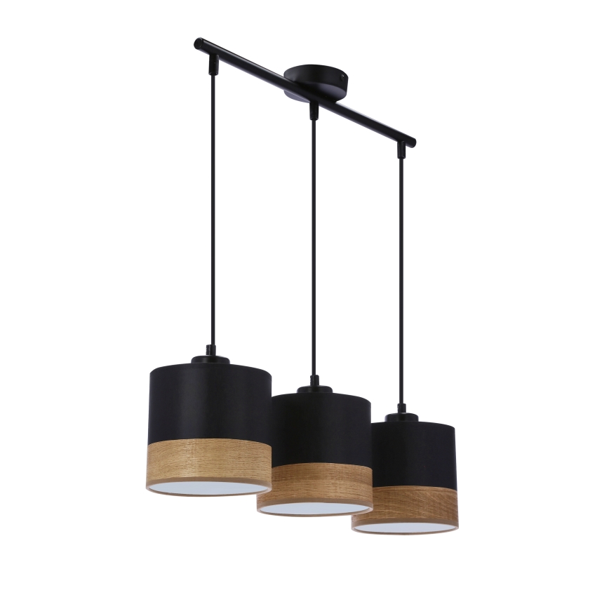 Chandelier on a string PORTO 3xE27/60W/230V black/brown