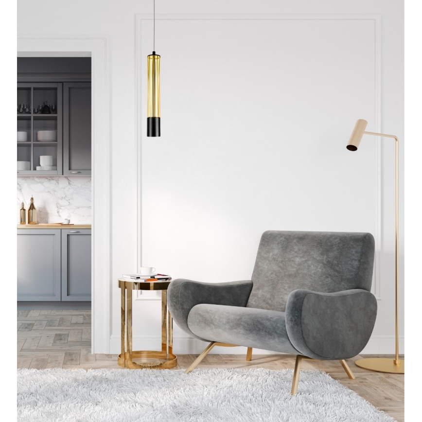Chandelier on a string PRESCOT 1xGU10/40W/230V gold