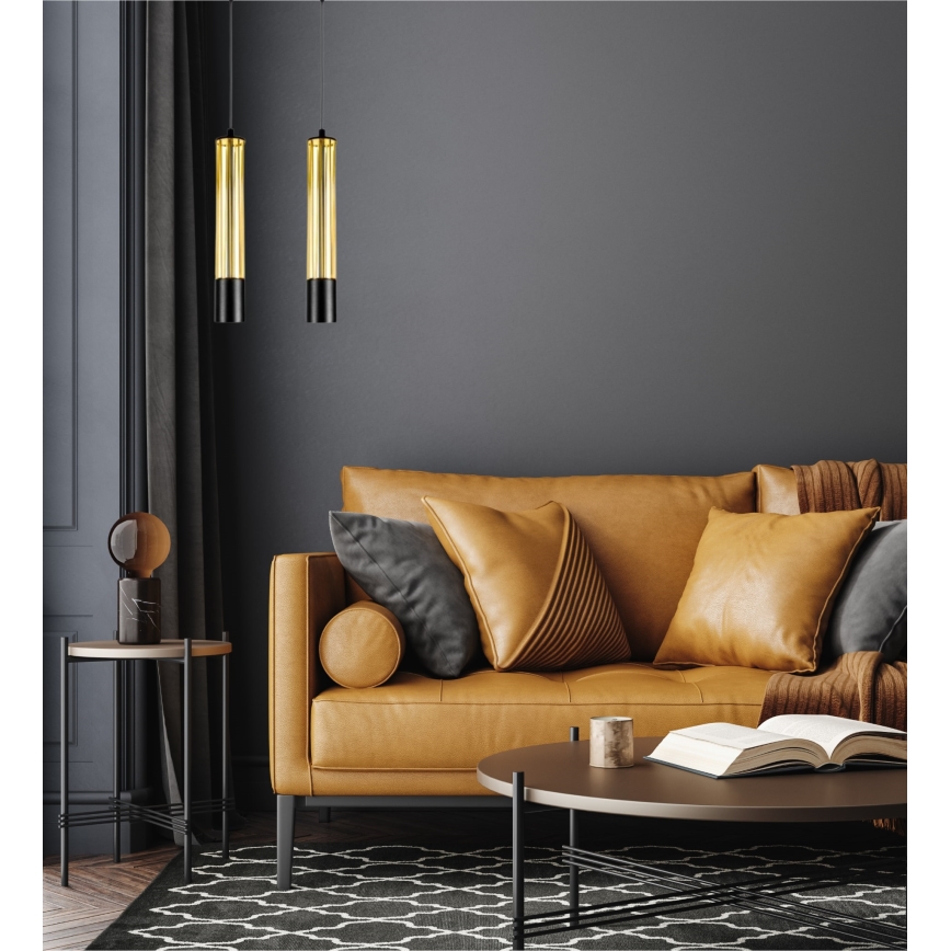 Chandelier on a string PRESCOT 2xGU10/40W/230V gold