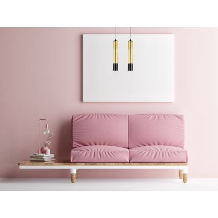 Chandelier on a string PRESCOT 2xGU10/40W/230V gold