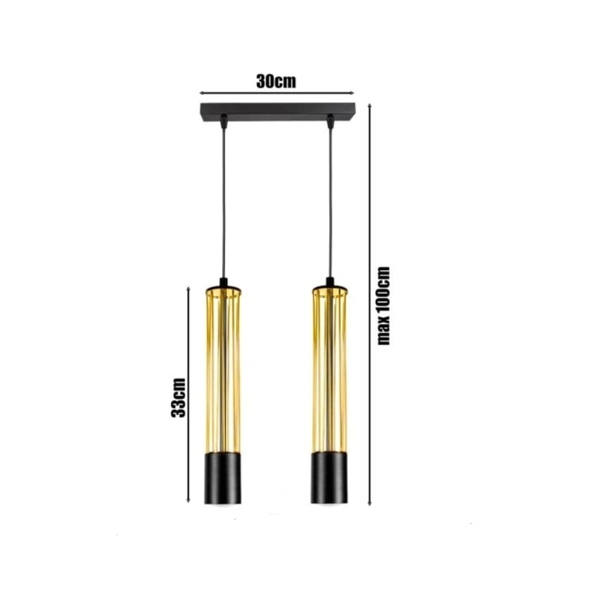 Chandelier on a string PRESCOT 2xGU10/40W/230V gold