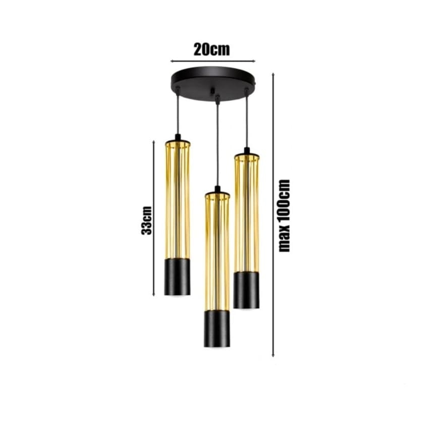 Chandelier on a string PRESCOT 3xGU10/40W/230V gold