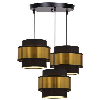 Chandelier on a string PRESTIGE 3xE27/40W/230V gold/black