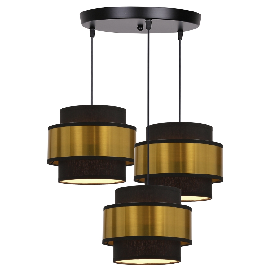 Chandelier on a string PRESTIGE 3xE27/40W/230V gold/black