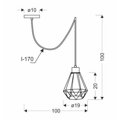 Chandelier on a string PRIMO 1xE27/60W/230V spider