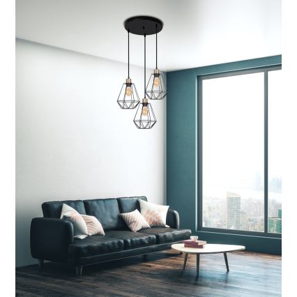 Chandelier on a string PRIMO 3xE27/60W/230V
