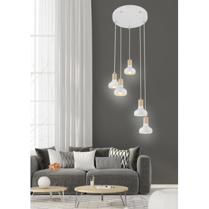 Chandelier on a string PUERTO 5xE14/40W/230V