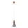 Chandelier on a string QUBIC 1xE27/60W/230V concrete/Birch/beech