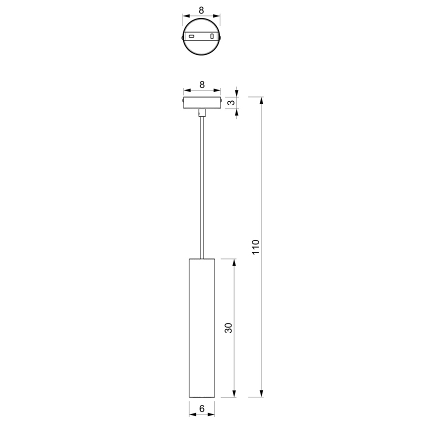 Chandelier on a string RAITO 1xGU10/8W/230V brass