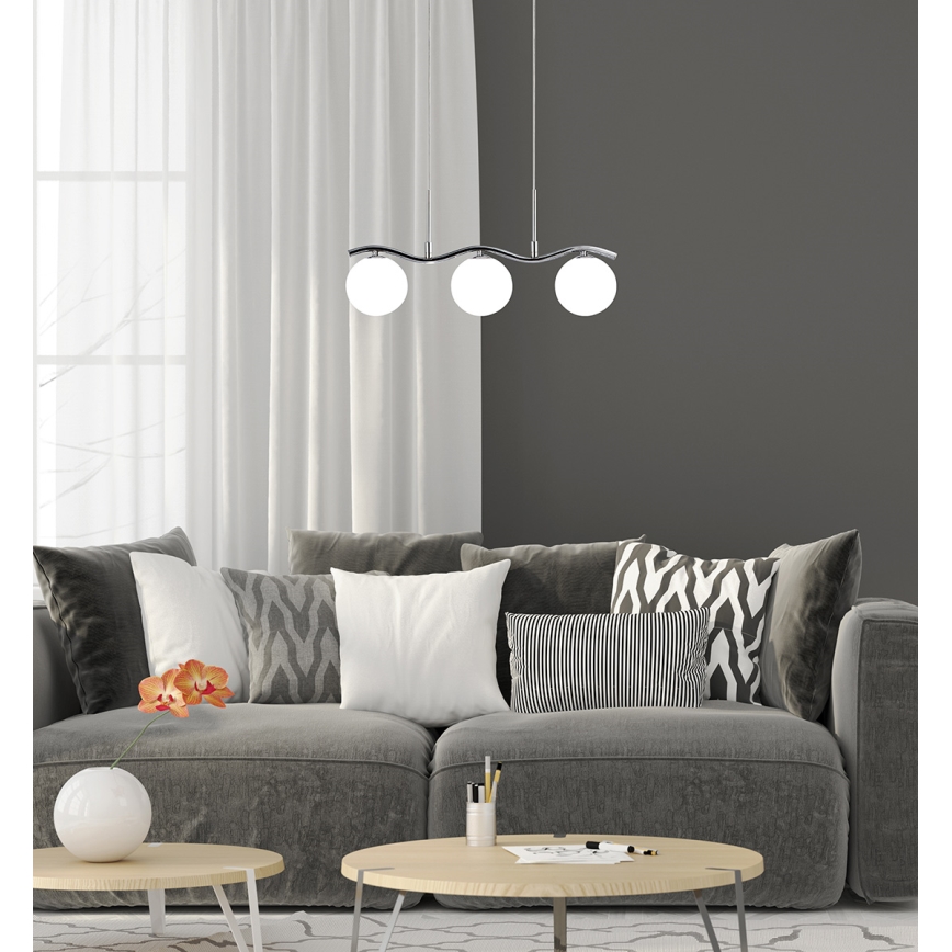 Chandelier on a string RAMON 3xG9/40W/230V shiny chrome