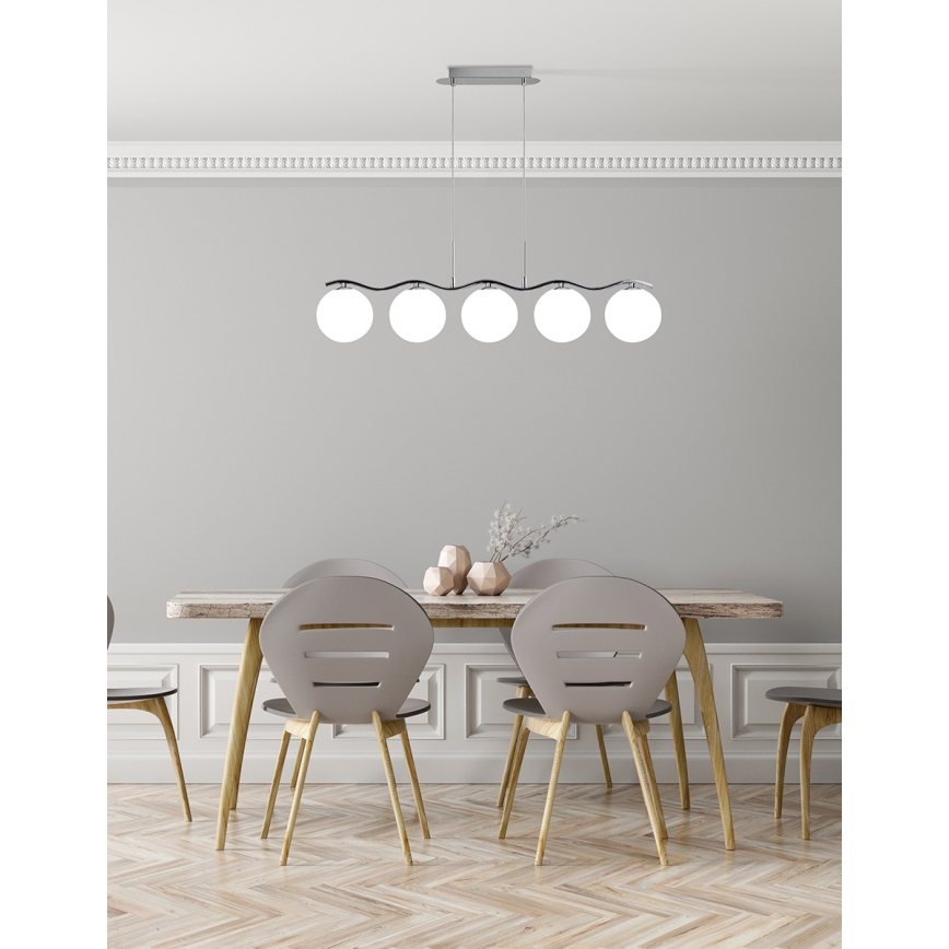 Chandelier on a string RAMON 5xG9/40W/230V shiny chrome