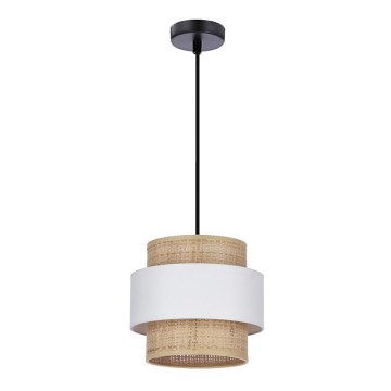 Chandelier on a string RATTAN 1xE27/40W/230V white/brown