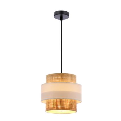 Chandelier on a string RATTAN 1xE27/40W/230V white/brown