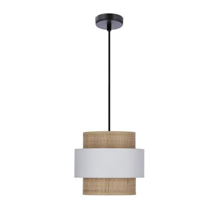 Chandelier on a string RATTAN 1xE27/40W/230V white/brown