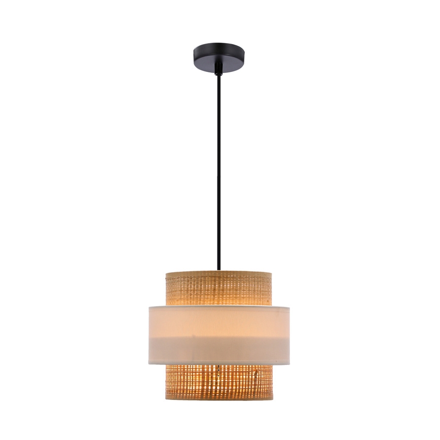Chandelier on a string RATTAN 1xE27/40W/230V white/brown