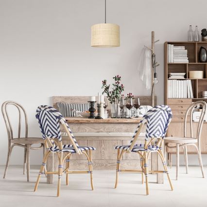 Chandelier on a string RATTAN 1xE27/60W/230V d. 25 cm rattan
