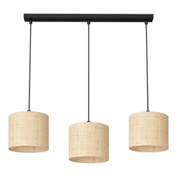 Chandelier on a string RATTAN 3xE27/60W/230V rattan