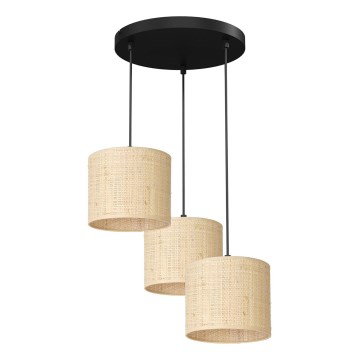 Chandelier on a string RATTAN 3xE27/60W/230V rattan