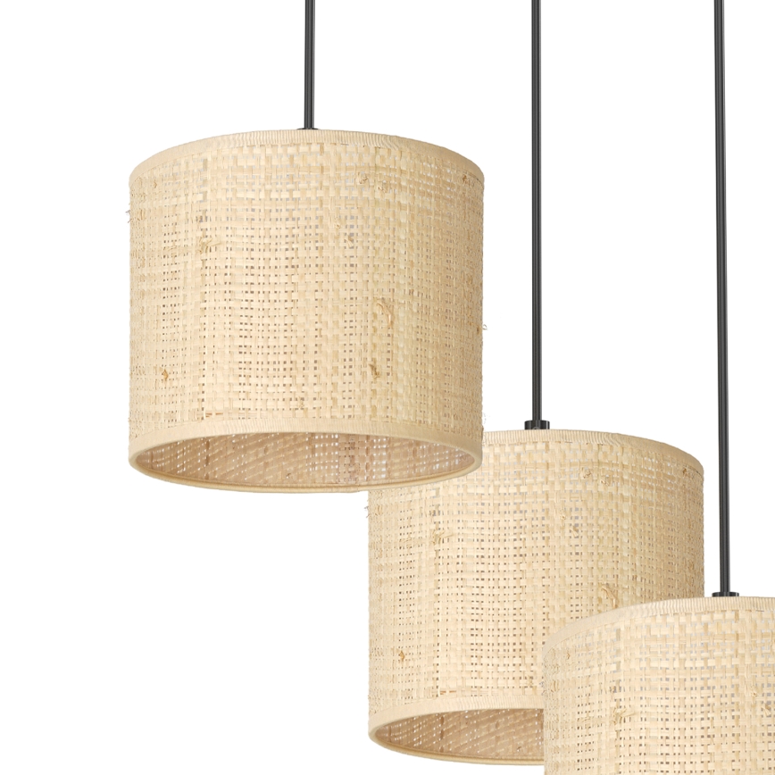 Chandelier on a string RATTAN 3xE27/60W/230V rattan