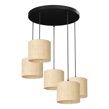 Chandelier on a string RATTAN 5xE27/60W/230V rattan