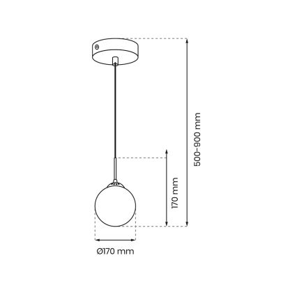 Chandelier on a string REFLEX 1xE14/40W/230V d. 17 cm